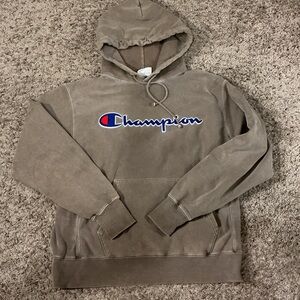 Champion Men's Taupe Reverse Weave Hoodie Sweater